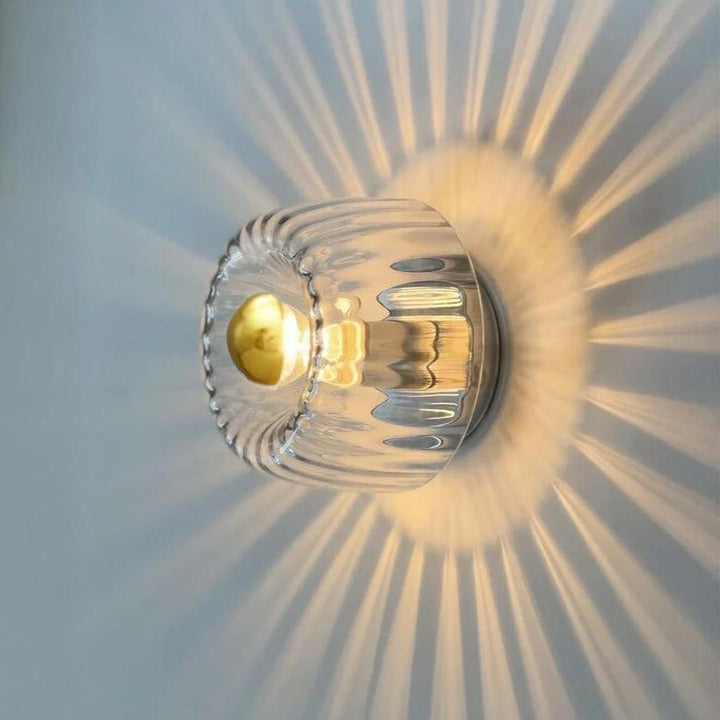 Frosted glass globe wall light on a metal base - product photo 12