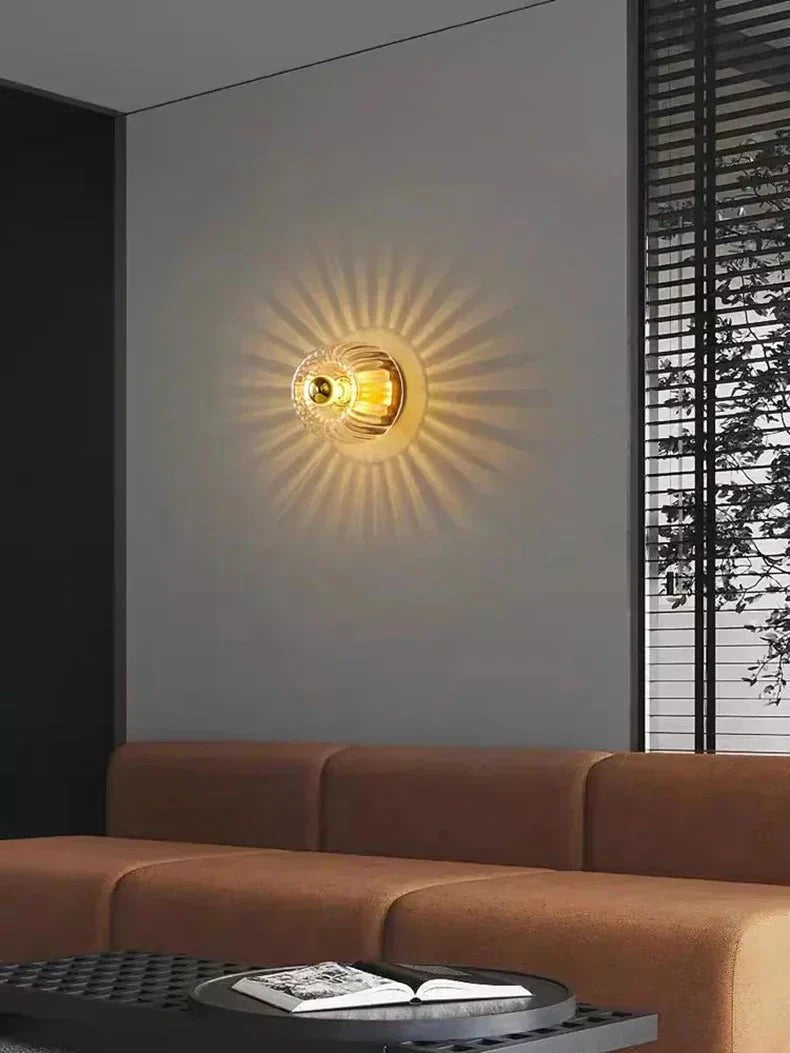 Frosted glass globe wall light on a metal base - product photo 4