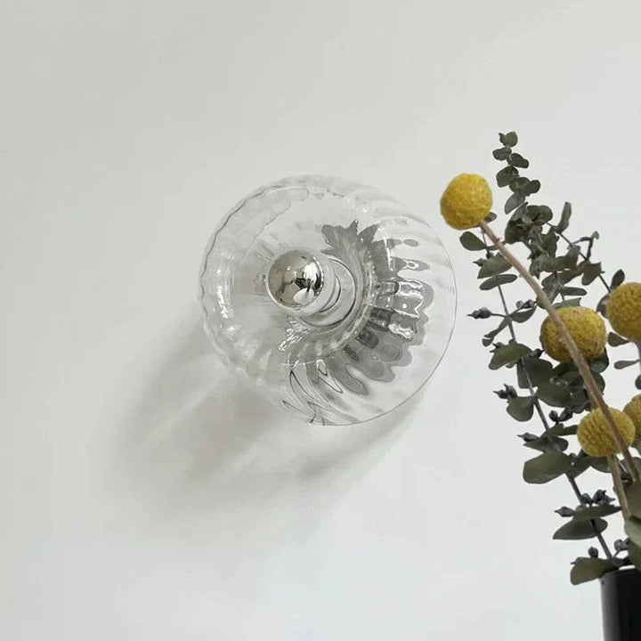 Frosted glass globe wall light on a metal base - product photo 6