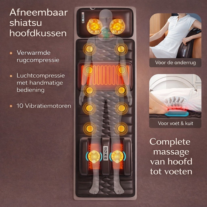 Full-length vibrating massage mat with a contoured surface - product photo 3