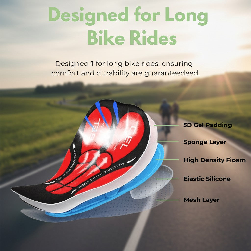Gel-padded cycling shorts with silicone leg grippers - product photo 5