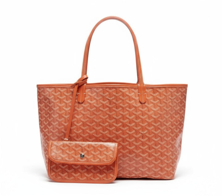 Geometric print tote bag with a matching pouch - product photo 4