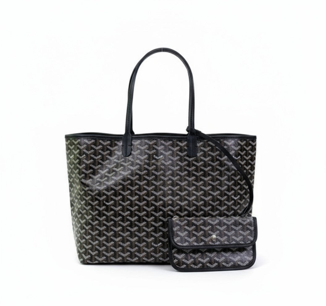 Geometric print tote bag with a matching pouch - product photo 9