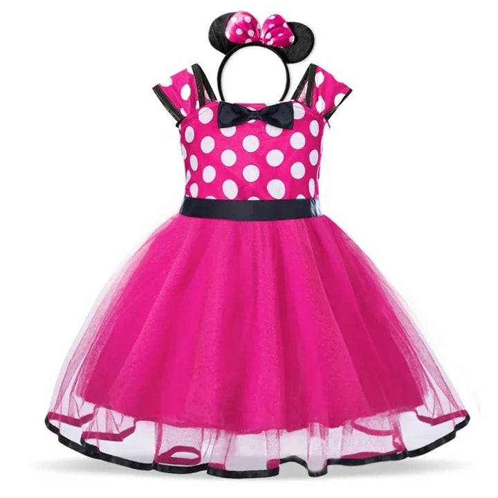 Girls' polka dot dress costume with a headband - product photo 10