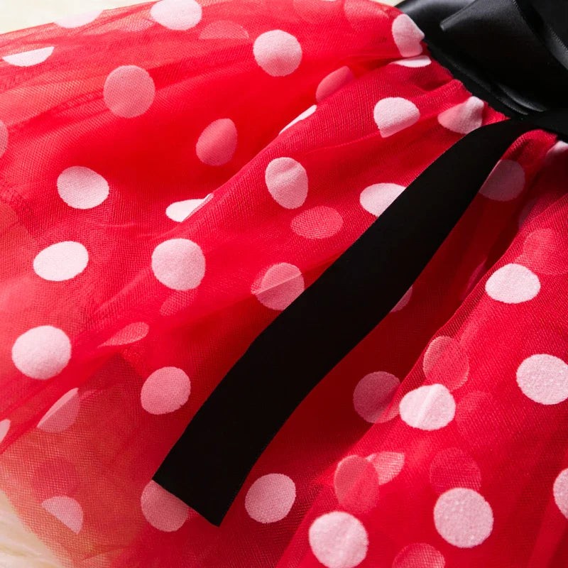Girls' polka dot dress costume with a headband - product photo 5
