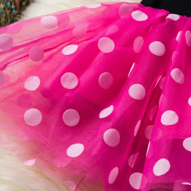 Girls' polka dot dress costume with a headband - product photo 6