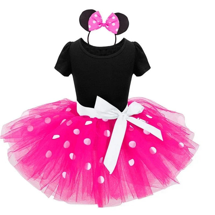 Girls' polka dot dress costume with a headband - product photo 7
