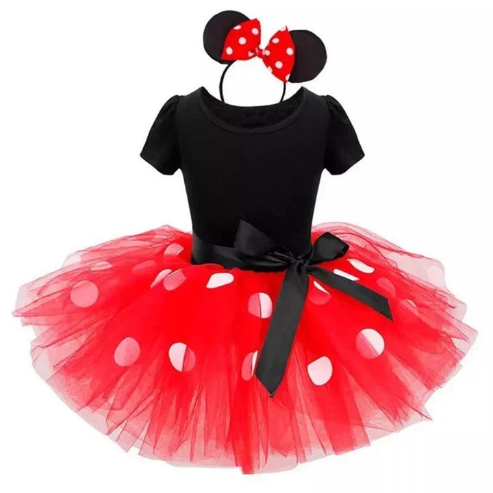 Girls' polka dot dress costume with a headband - product photo 8