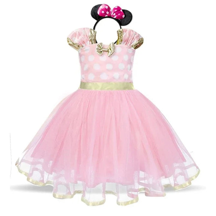 Girls' polka dot dress costume with a headband - product photo 9
