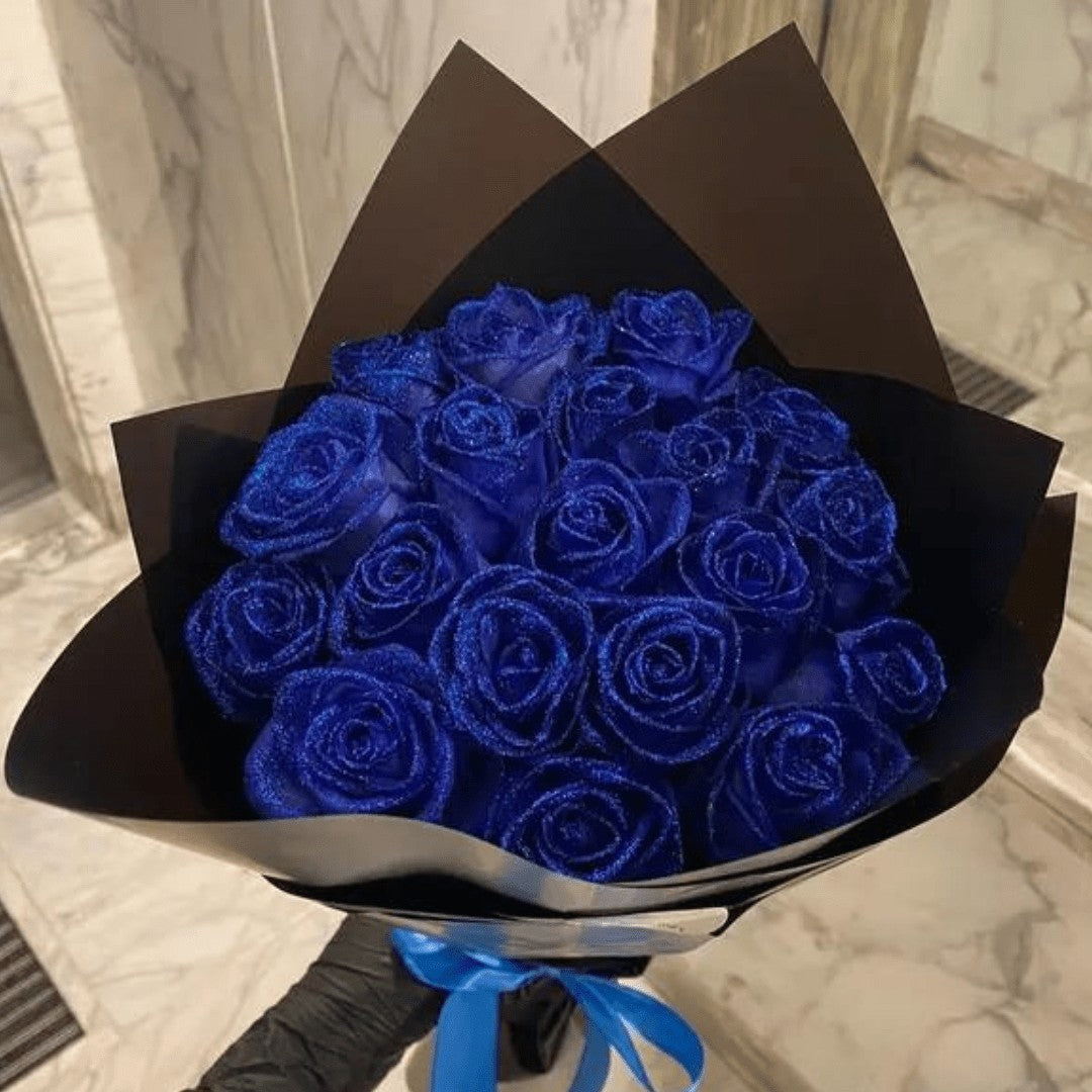 Glitter-finish keepsake rose presented in a gift box - product photo 1