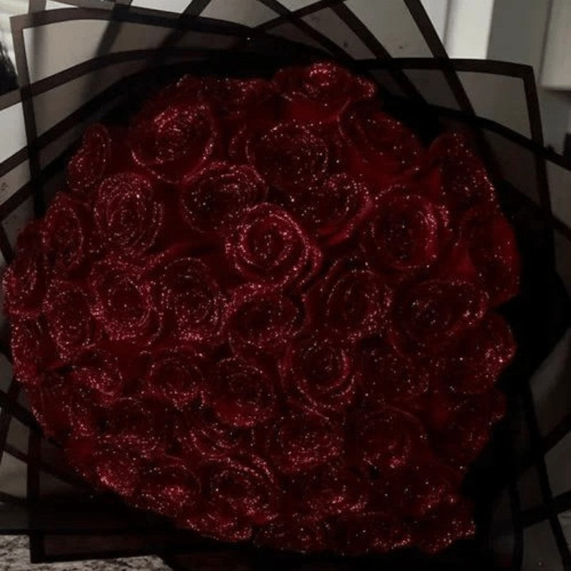 Glitter-finish keepsake rose presented in a gift box - product photo 3