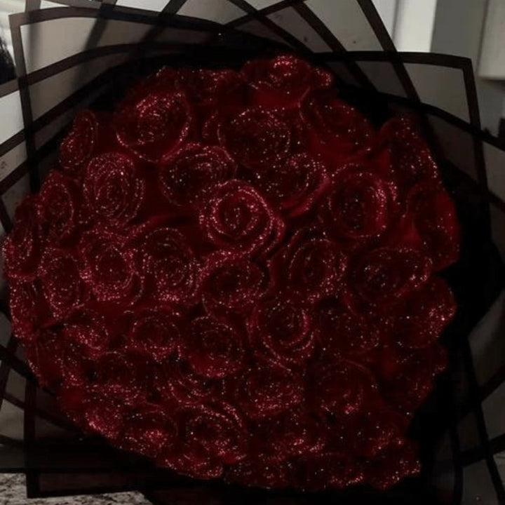 Glitter-finish keepsake rose presented in a gift box - product photo 3