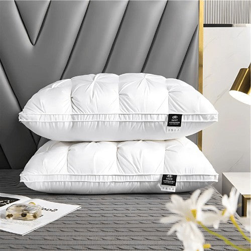 Goose down pillow on a made bed - product photo 1