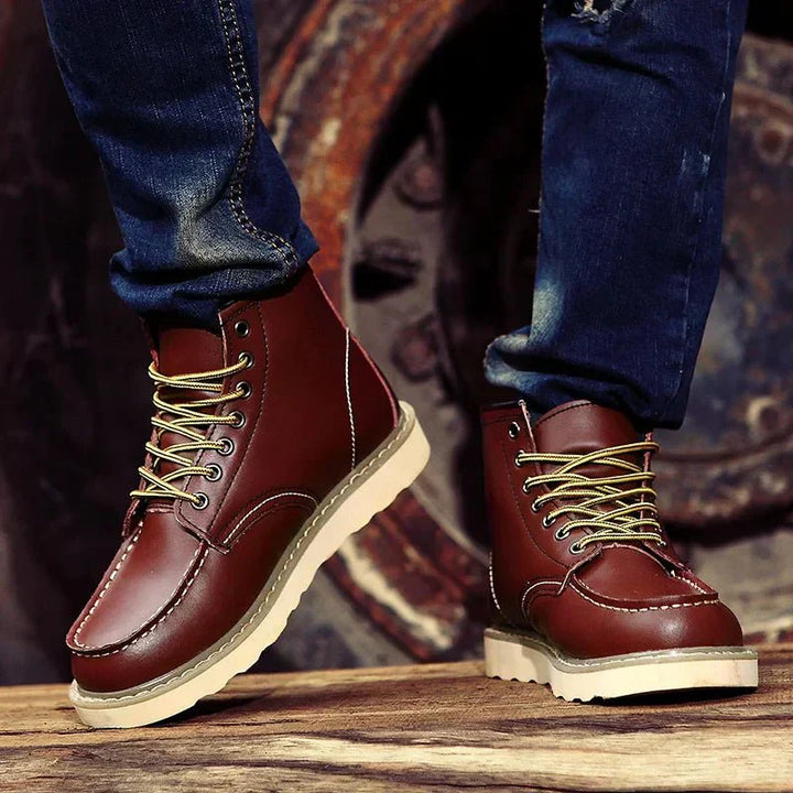 THOMAS | Men’s Rugged Ankle Boots With Lace Closure, Contrast Stitching And Durable Sole