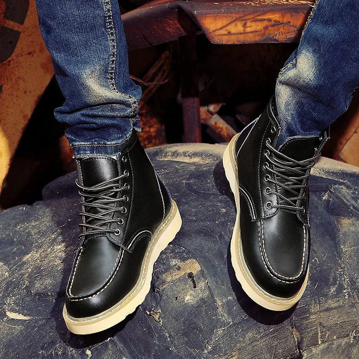 THOMAS | Men’s Rugged Ankle Boots With Lace Closure, Contrast Stitching And Durable Sole