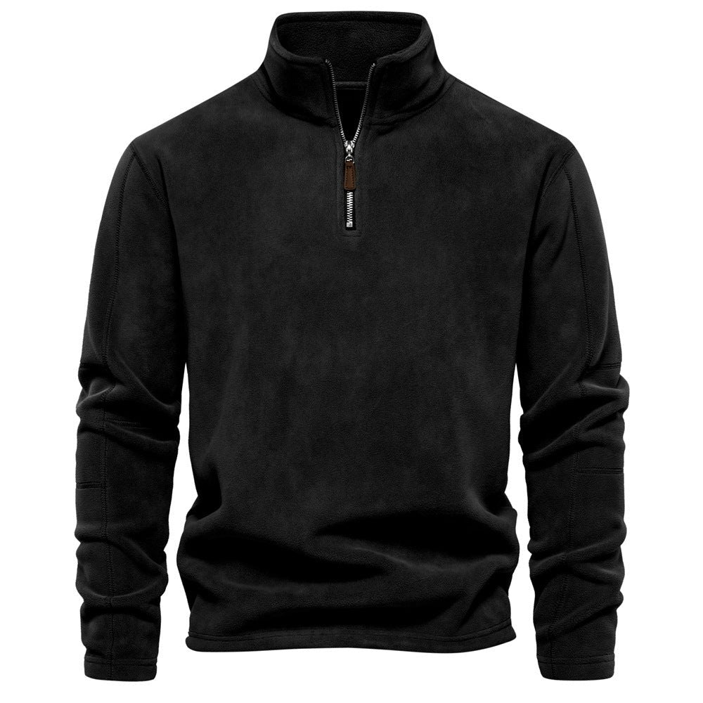 Half-zip fleece pullover in soft fabric - product photo 1