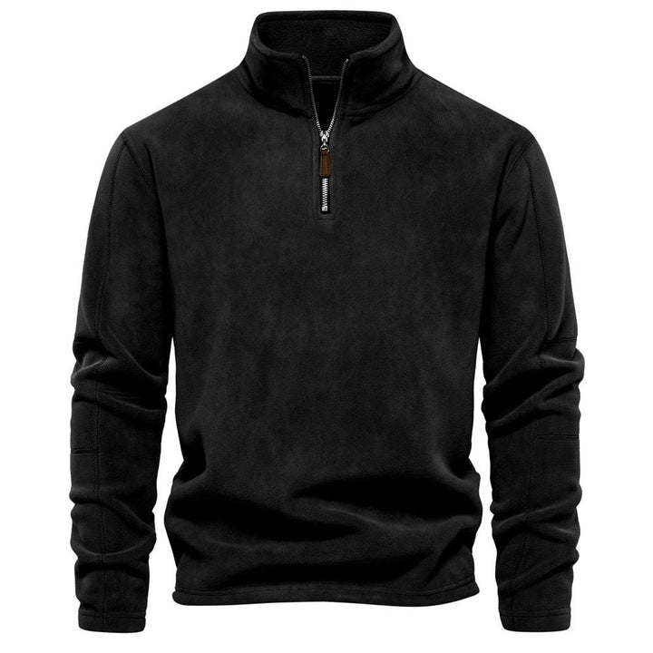 Half-zip fleece pullover in soft fabric - product photo 1