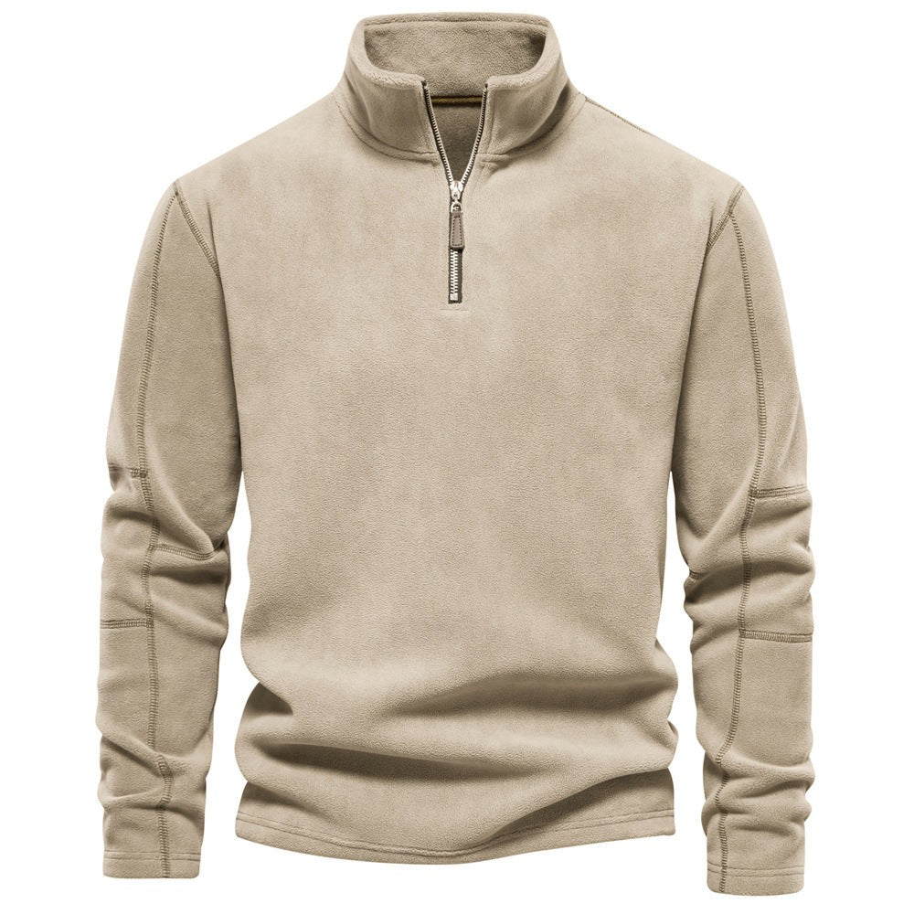 Half-zip fleece pullover in soft fabric - product photo 5