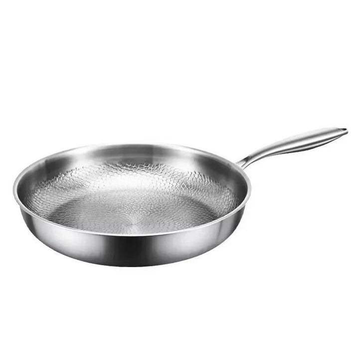 Hammered titanium non-stick frying pan with a dimpled cooking surface - product photo 6