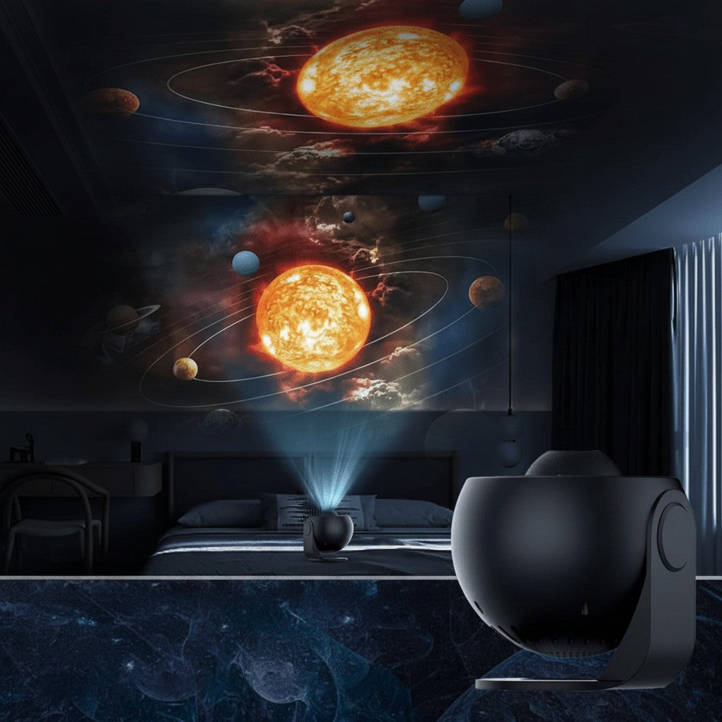 HD starry sky projector casting a nebula on a ceiling - product photo 2