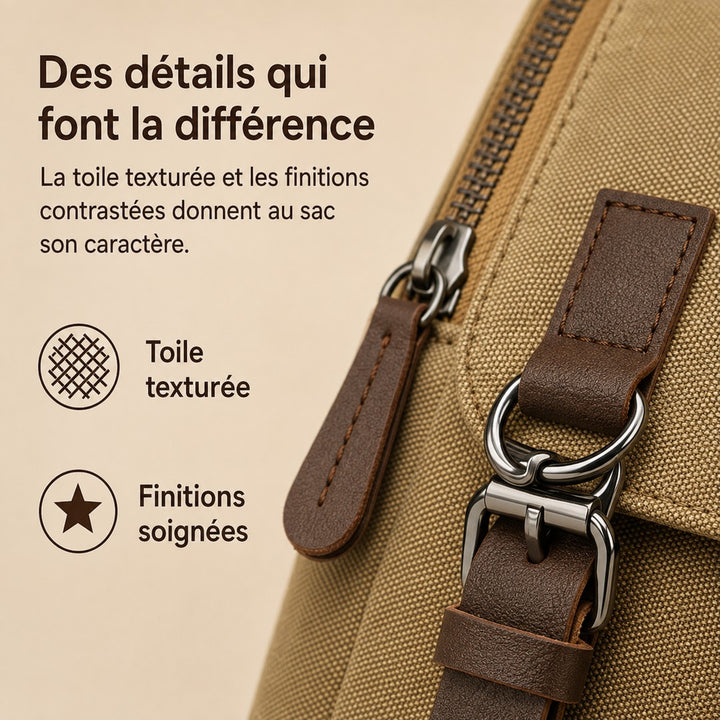 Heavy canvas shoulder bag with an adjustable strap - product photo 6