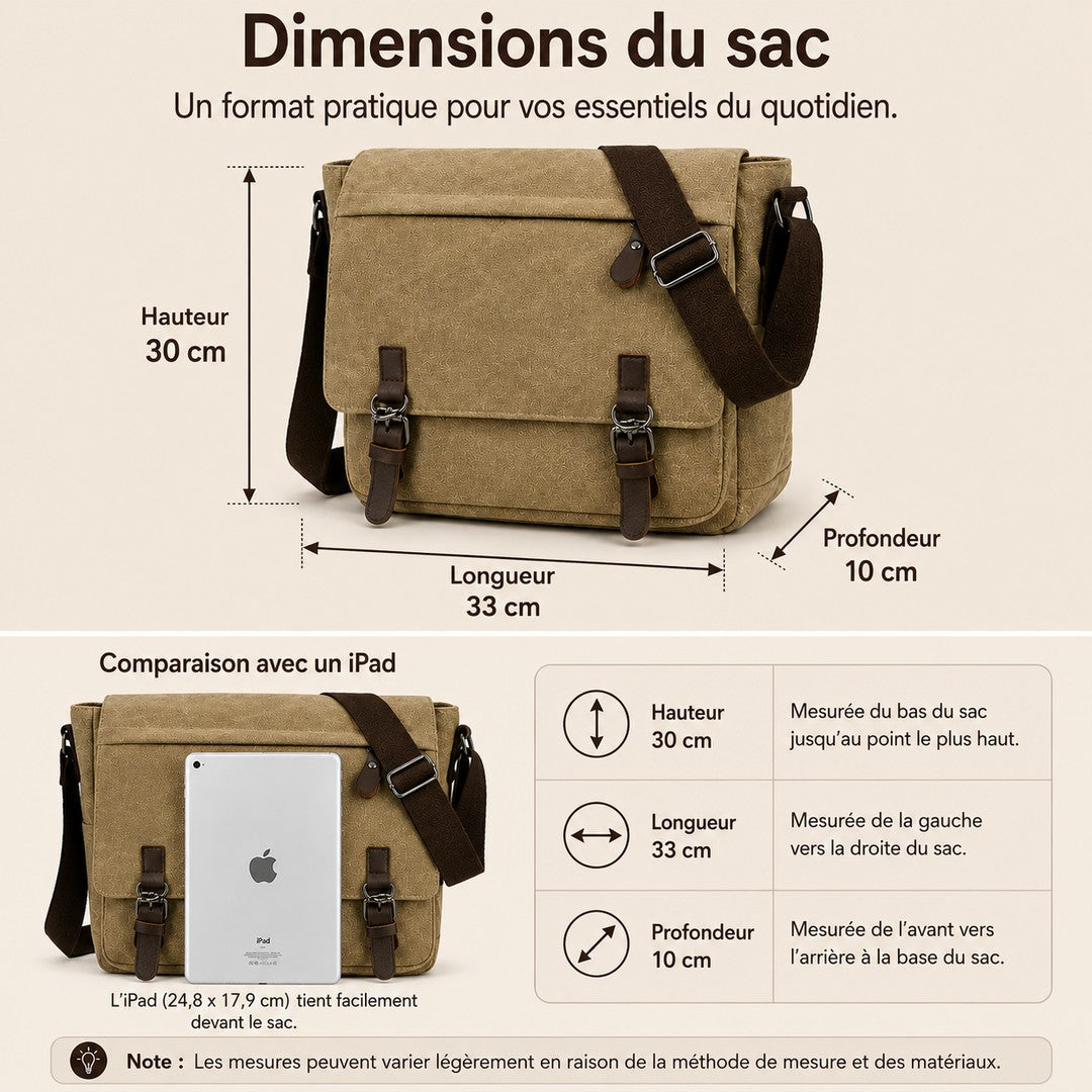 Heavy canvas shoulder bag with an adjustable strap - product photo 9