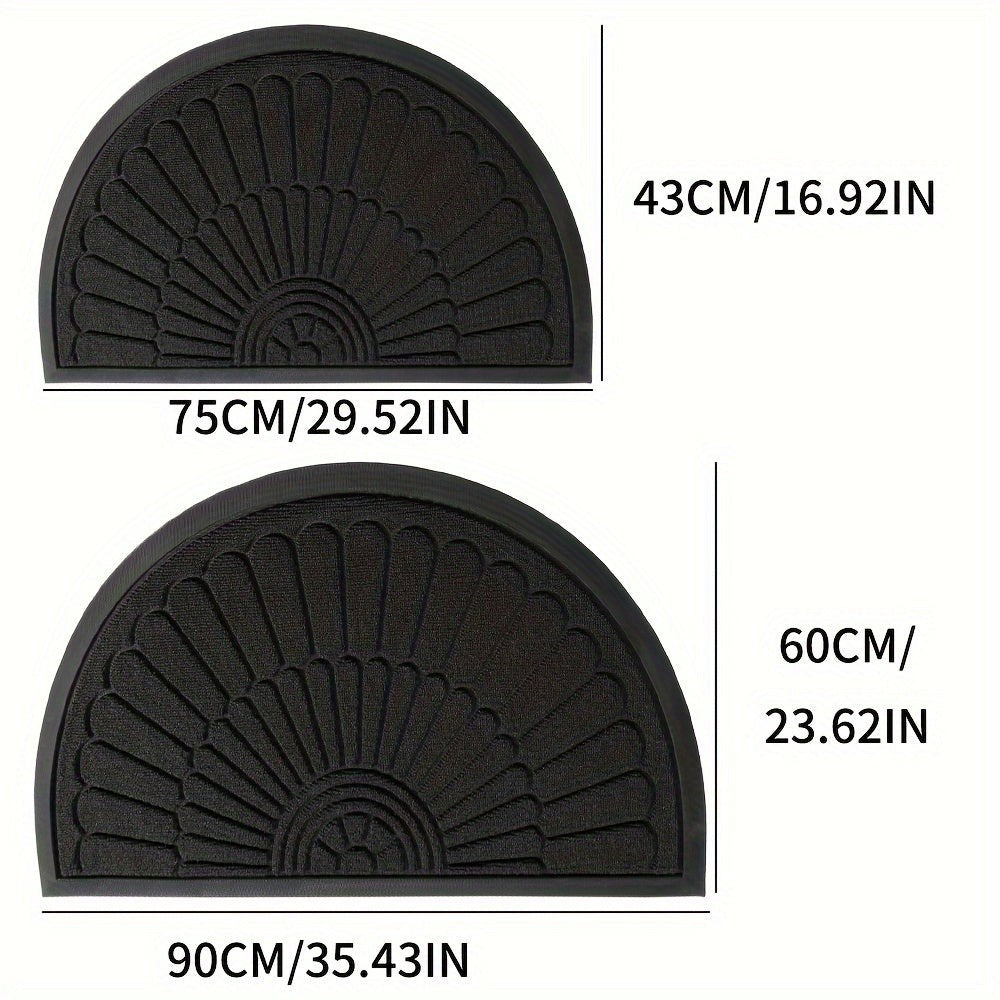Half-round rubber doormat in front of a door - product photo 3