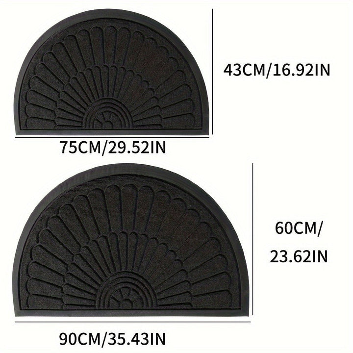 Half-round rubber doormat in front of a door - product photo 3