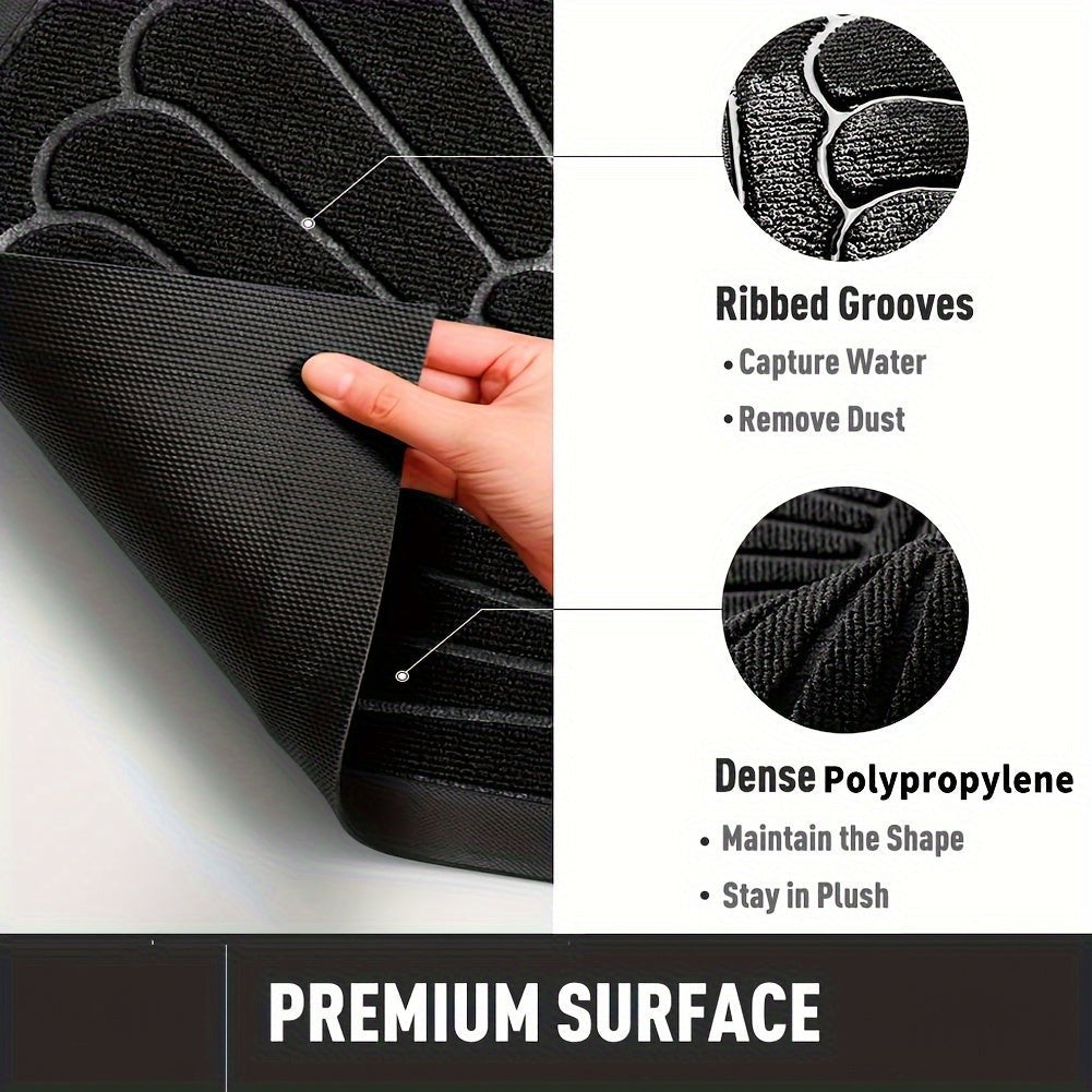 Half-round rubber doormat in front of a door - product photo 5