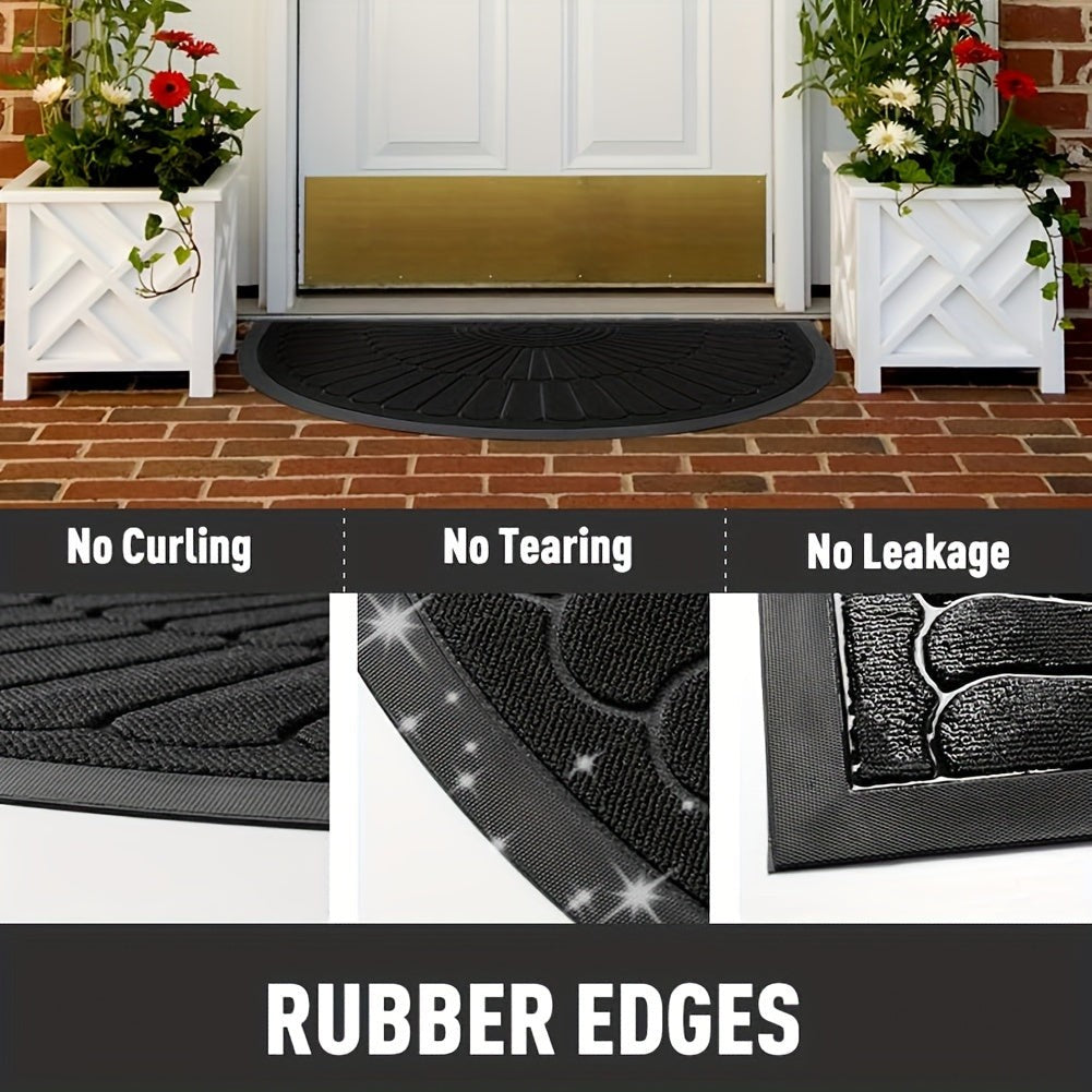 Half-round rubber doormat in front of a door - product photo 8