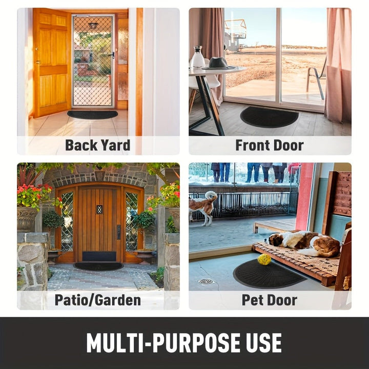 Half-round rubber doormat in front of a door - product photo 9