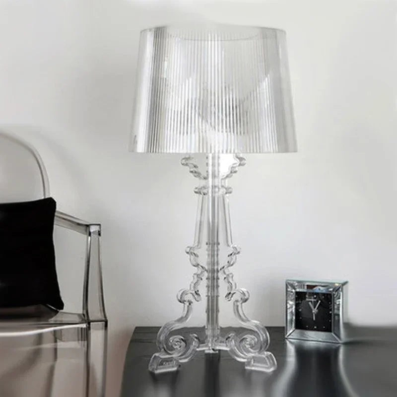 Height-adjustable table lamp with a pleated shade - product photo 2