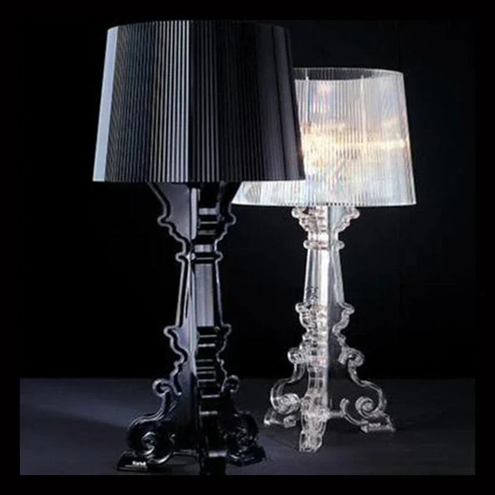 Height-adjustable table lamp with a pleated shade - product photo 3