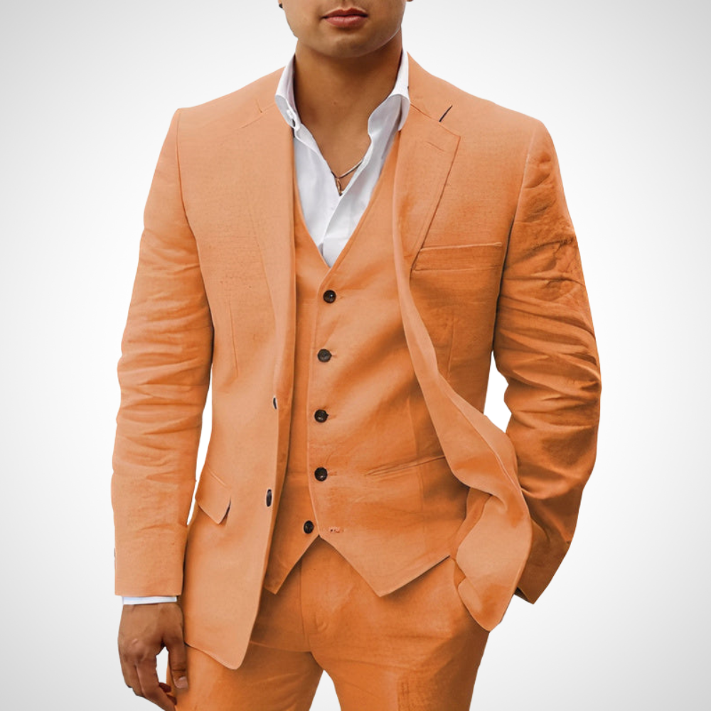 Victor | Men’s Tailored Three-Piece Suit With Single-Button Jacket And Coordinated Vest