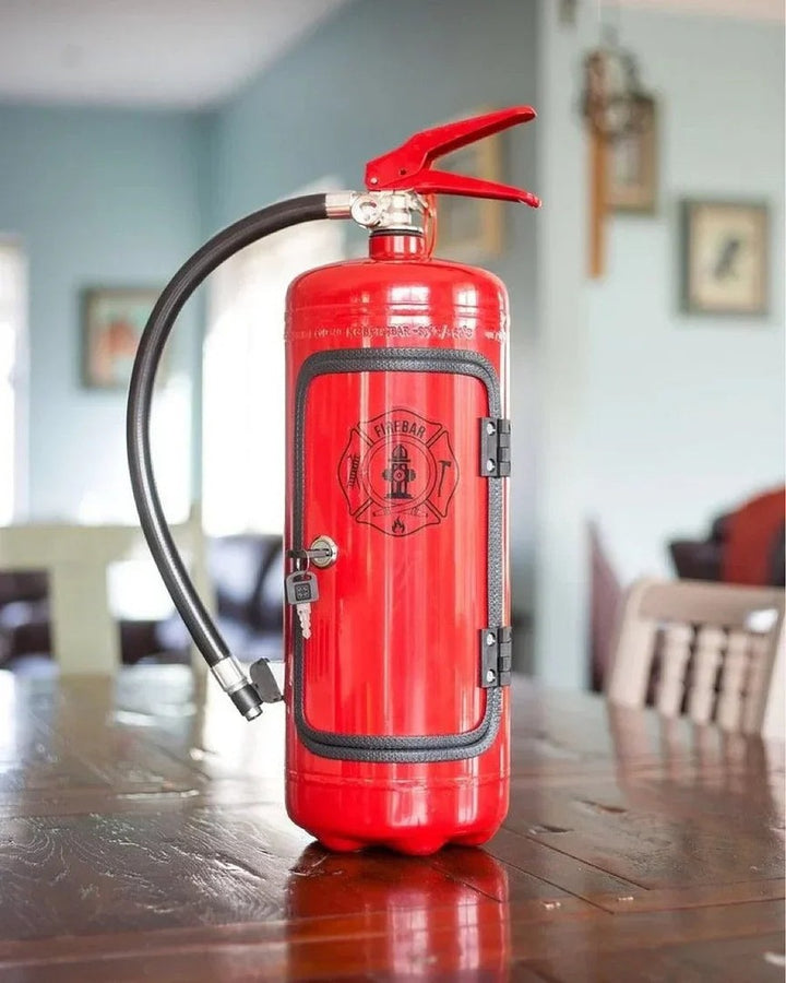 Fire extinguisher that opens into a hidden drinks cabinet - product photo 3