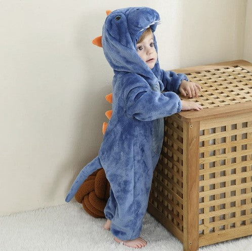 Hooded animal baby onesie with ears - product photo 17