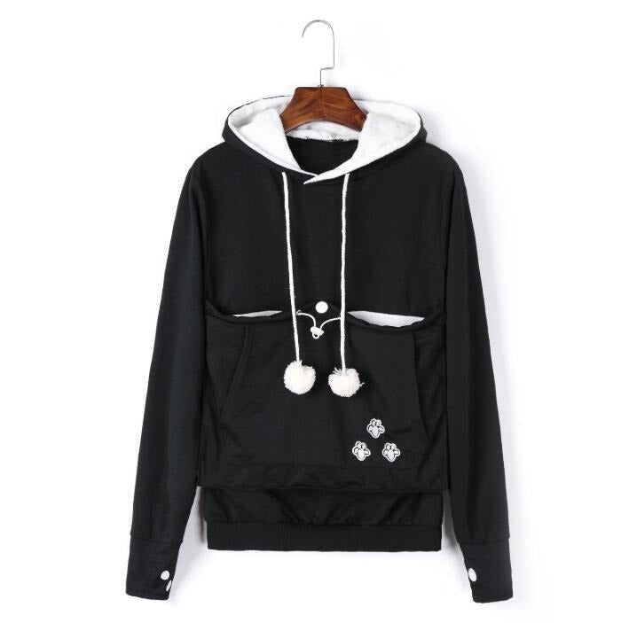 Hoodie with a front pet pouch - product photo 1