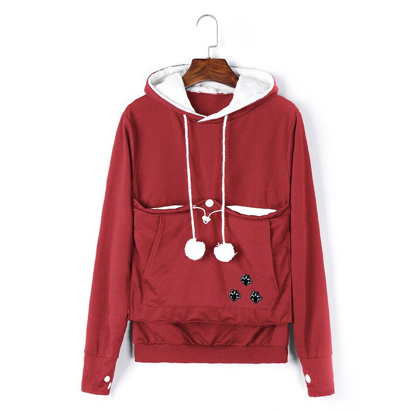 Hoodie with a front pet pouch - product photo 2