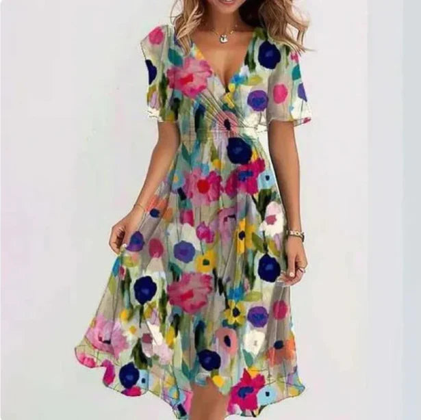 Alma | Women’s Wrap Midi Dress with V-Neck