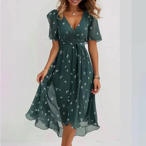 Alma | Women’s Wrap Midi Dress with V-Neck