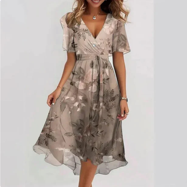 Alma | Women’s Wrap Midi Dress with V-Neck