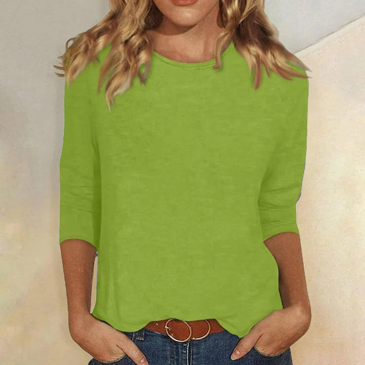 Stella | Relaxed Crew-Neck Three-Quarter Sleeve Top For Women