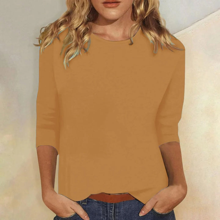 Stella | Relaxed Crew-Neck Three-Quarter Sleeve Top For Women