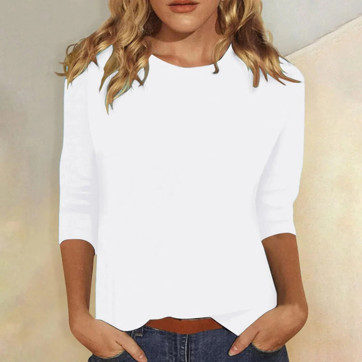Stella | Relaxed Crew-Neck Three-Quarter Sleeve Top For Women