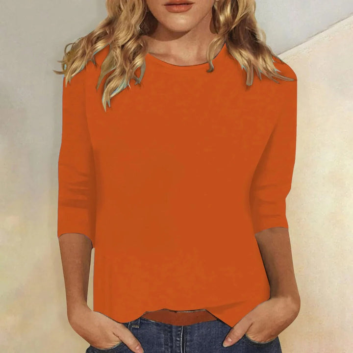 Stella | Relaxed Crew-Neck Three-Quarter Sleeve Top For Women