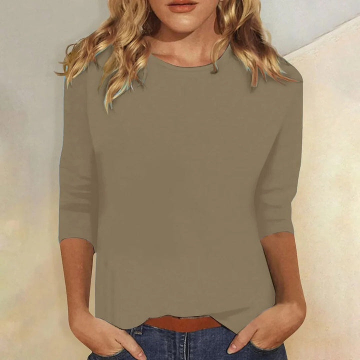 Stella | Relaxed Crew-Neck Three-Quarter Sleeve Top For Women