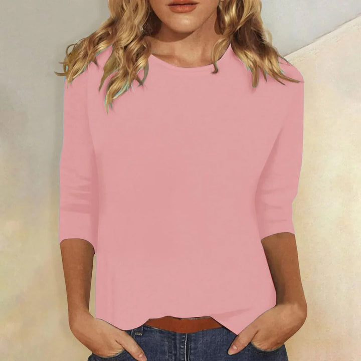 Stella | Relaxed Crew-Neck Three-Quarter Sleeve Top For Women