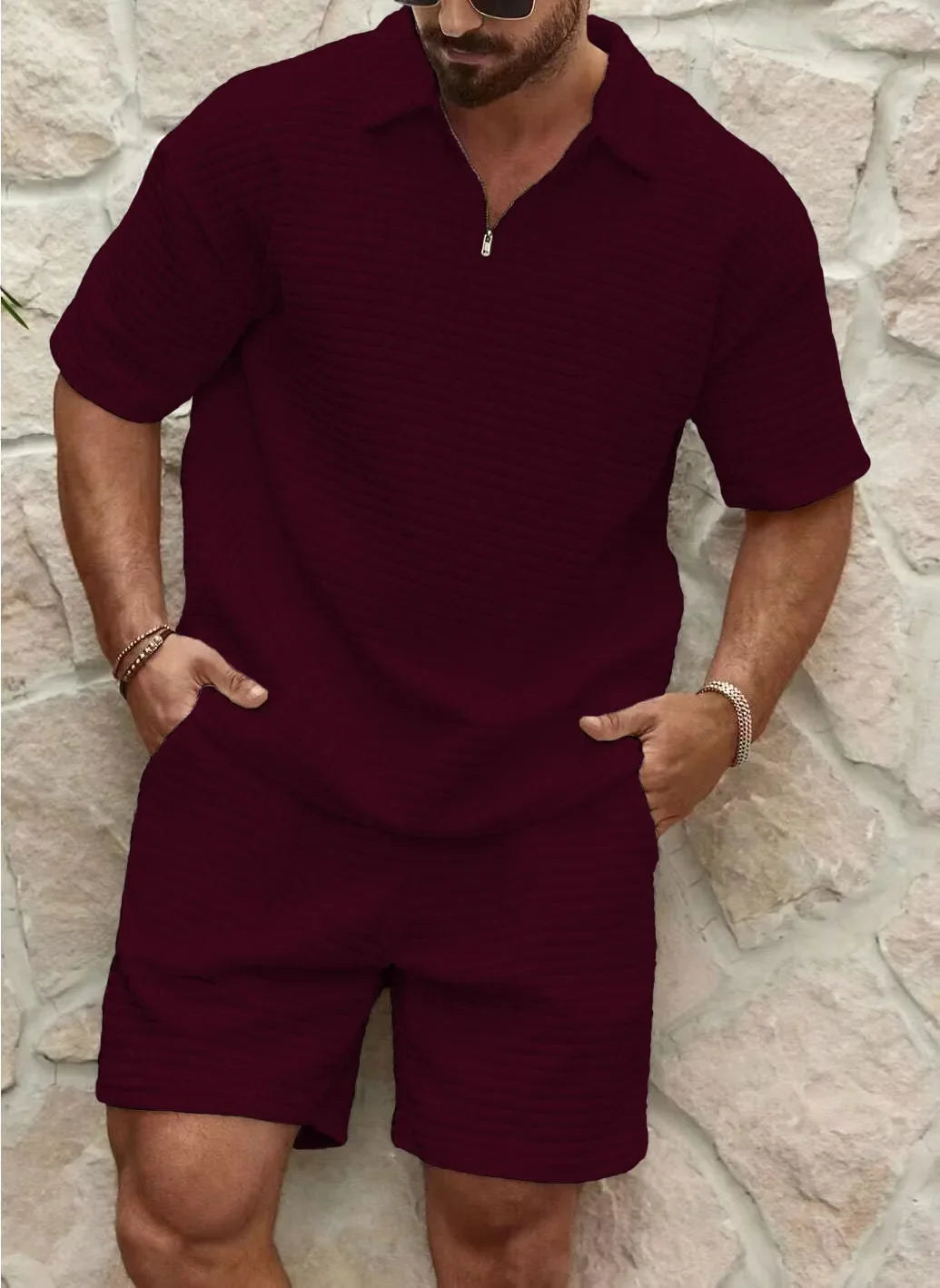Victor | Men’s Textured Summer Two-Piece Set