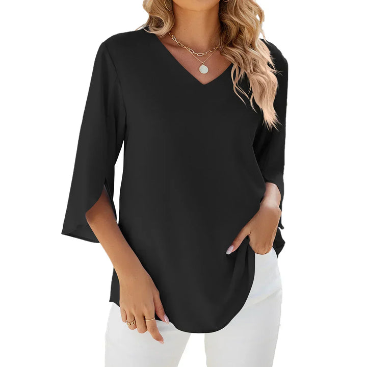 Sienna | Women’s 3/4 Sleeve V-Neck Summer Blouse for Everyday Wear