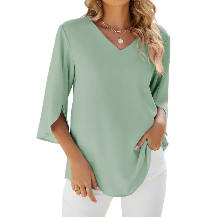 Sienna | Women’s 3/4 Sleeve V-Neck Summer Blouse for Everyday Wear